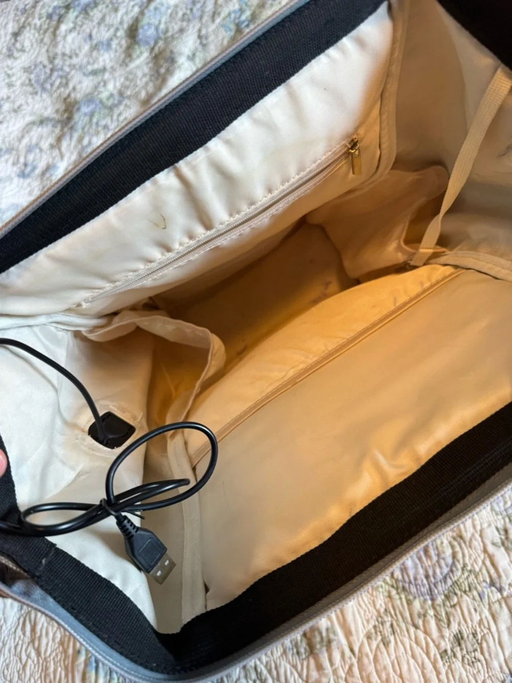 Gray Canvas Diaper Bag
